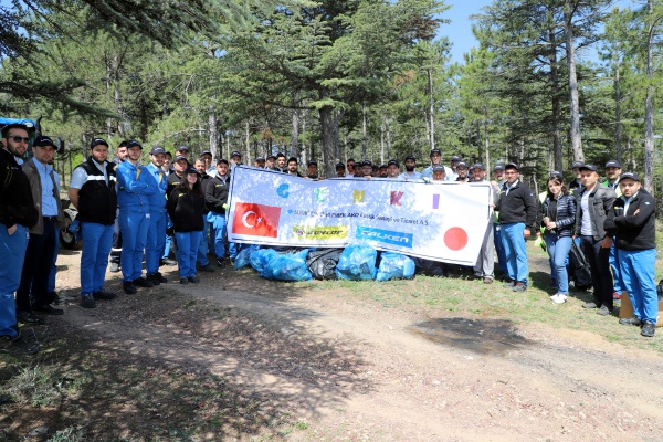 Japon Fabrikası ve Belediye Çalışanları Çankırı Kent Ormanı’nı Temizledi